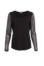 Load image into Gallery viewer, 24106 - Mesh Sleeve Top- Black- Naya