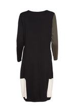 Load image into Gallery viewer, 24115 - Block colour jersey dress- Forest &amp; Black- Naya