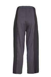 24117 - Wide leg section trouser- Black & Black- Naya