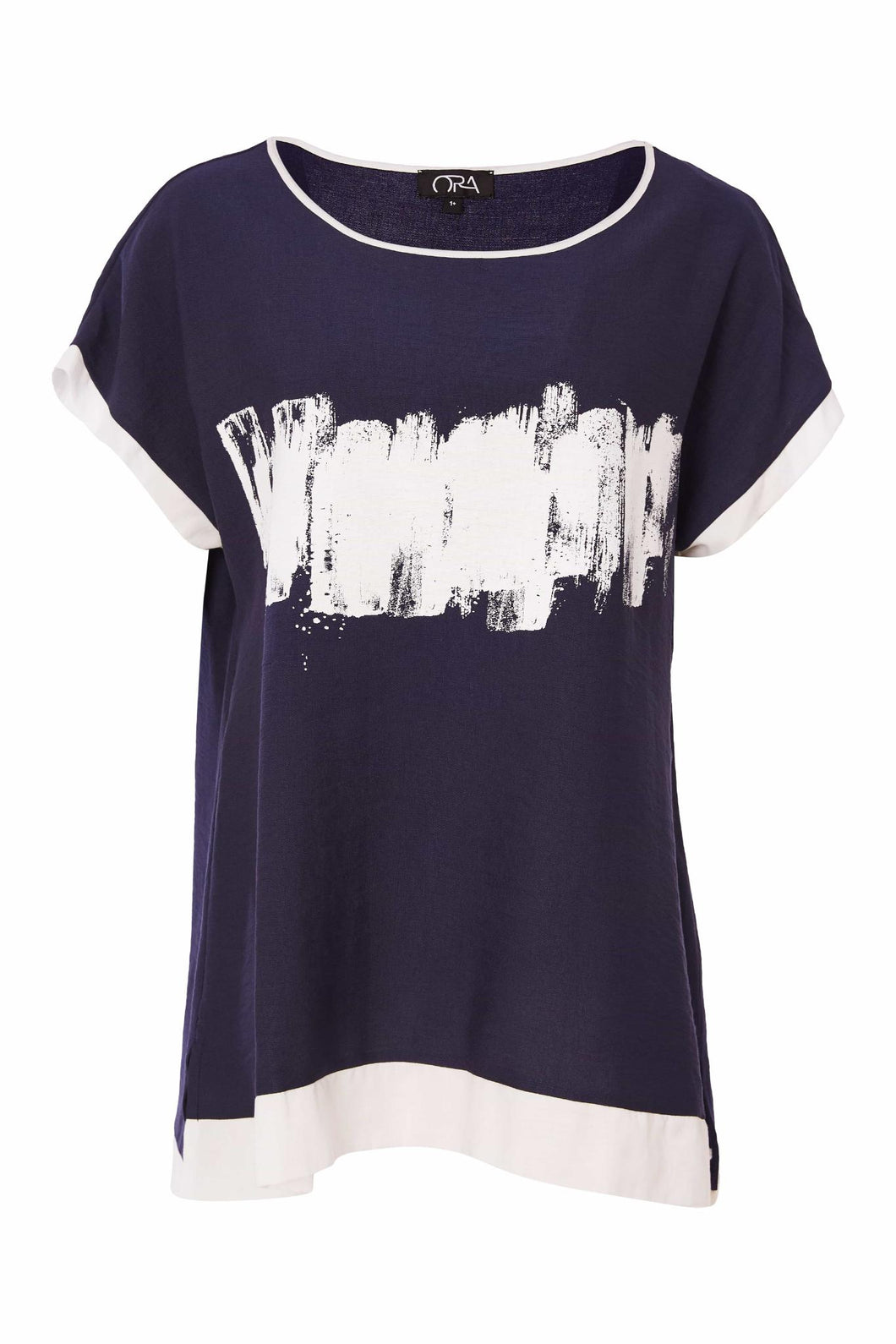 25120 - Brush Stroke Print T-Shirt - Ora