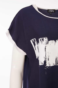 25120 - Brush Stroke Print T-Shirt - Ora