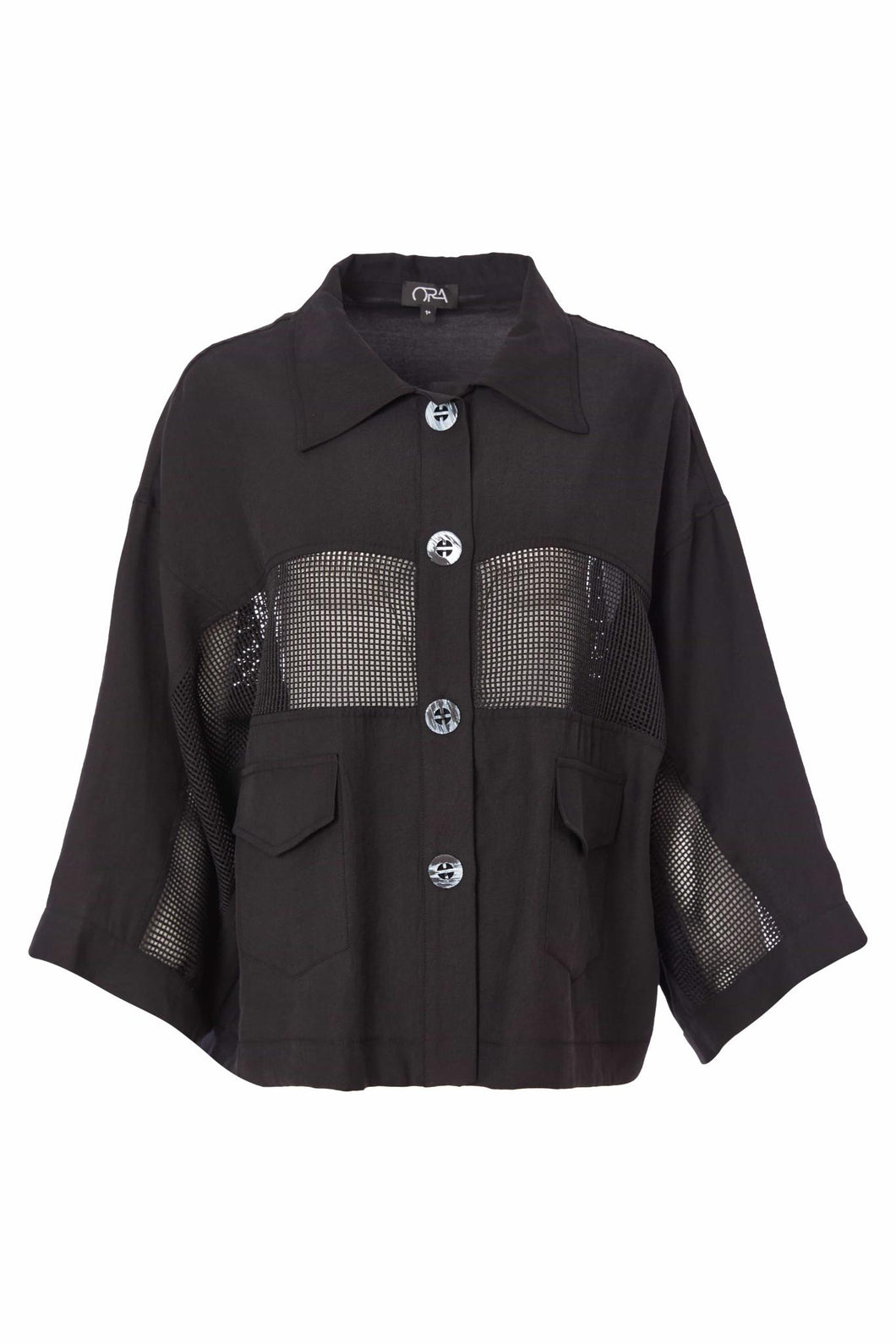 25121 -  Shirt Jacket with Mesh Panel