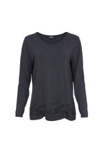 Load image into Gallery viewer, 24113-Long Sleeve Top with ruching at Hem- Ora