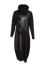 Load image into Gallery viewer, 24119-Dress with leatherette panels &amp; neckpiece- Black- Ora