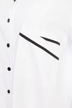 Load image into Gallery viewer, 24127- Shirt with trim @ pocket- White/Black- Ora