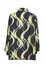 Load image into Gallery viewer, 24157- Oversize Print Jacket with Contrast Zip- Black/Lime- Ora