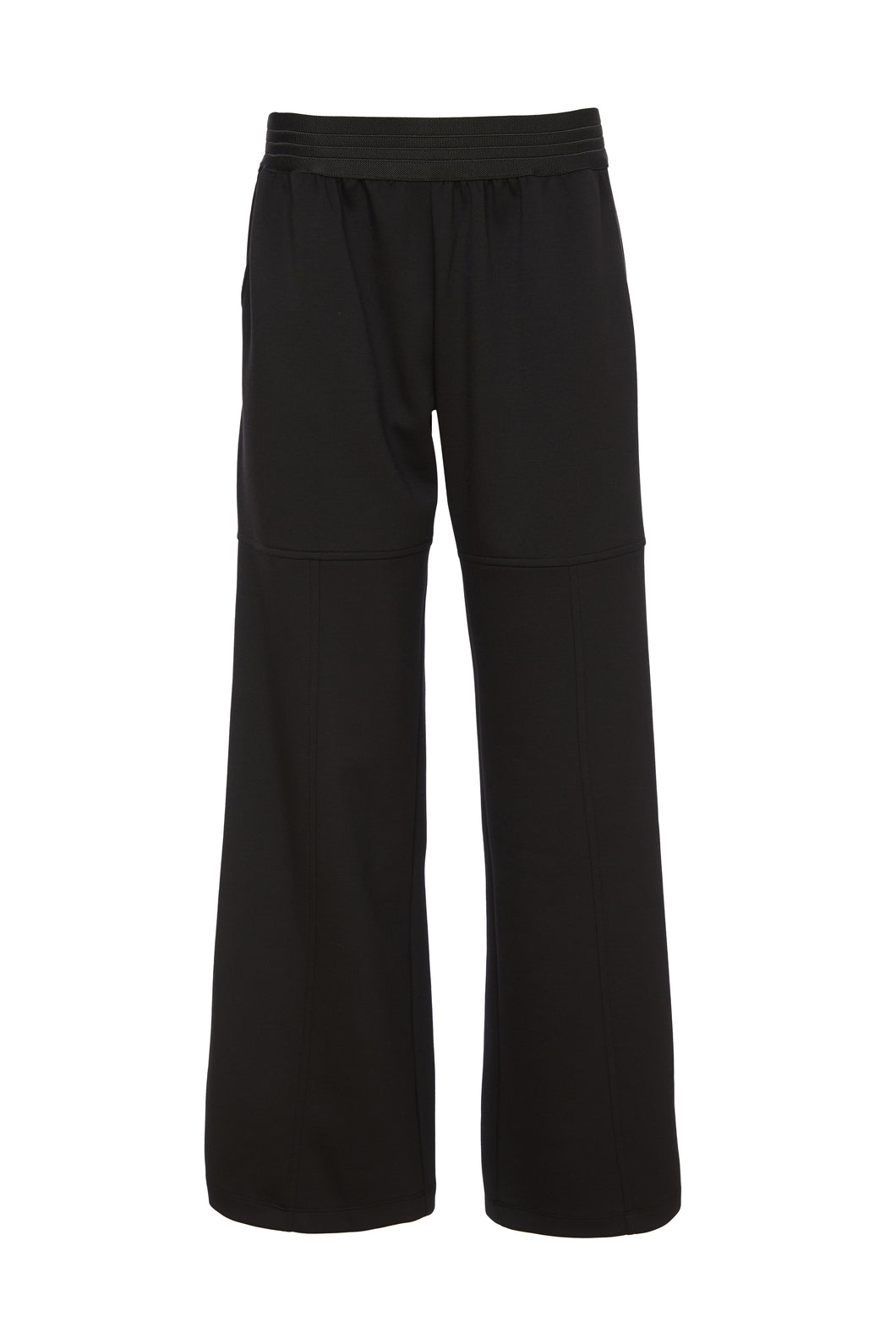 24158- Wide Leg Elasticated Waist Trousers- Black- Ora