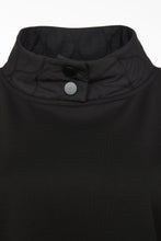 Load image into Gallery viewer, 24168- Embossed high neck top with Front Pocket- Black- Ora