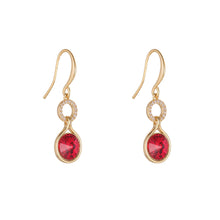 Load image into Gallery viewer, Crystal &amp; Garnet Drop Earrings- Knight &amp; Day Jewllery