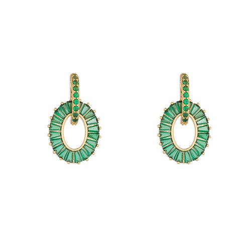 Emerald Baguette Earrings- Knight & Day Jewellery