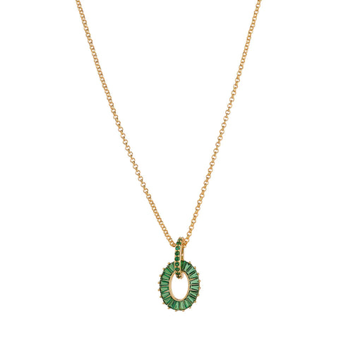 Emerald Baguette Pendant- Knight & Day Jewellery