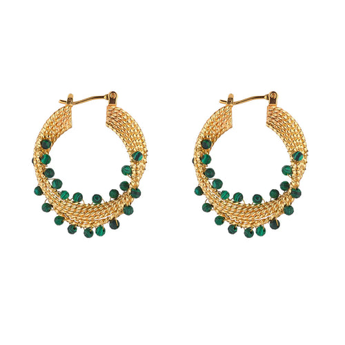 Spiral Green Earrings- Knight & Day Jewellery