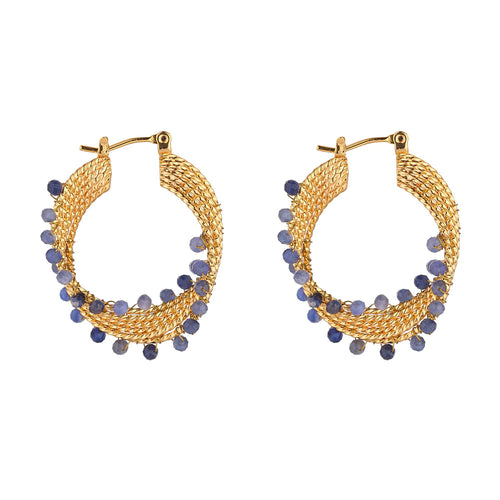 Spiral Blue Earrings- Knight & Day Jewellery