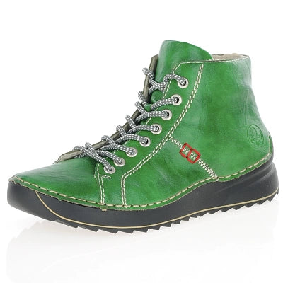 71510- Lace Up Ankle Boots- Green - Rieker