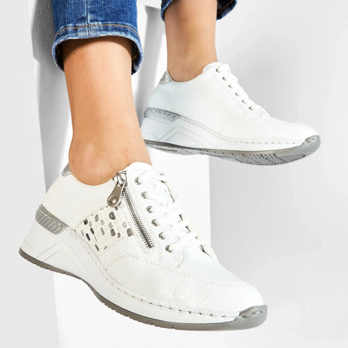 N4322-80 - White and Sliver Trainer - Rieker