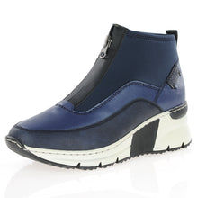 Load image into Gallery viewer, N6352- Front Zip Ankle Boot- Blue/Navy- Rieker