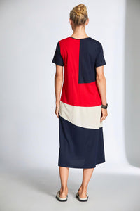 25157 - Colour Block Long Dress - Peruzzi