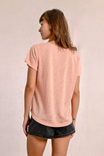 Load image into Gallery viewer, 427 - Short Sleeve Top with Neckline Detail - Peach - Molly Bracken