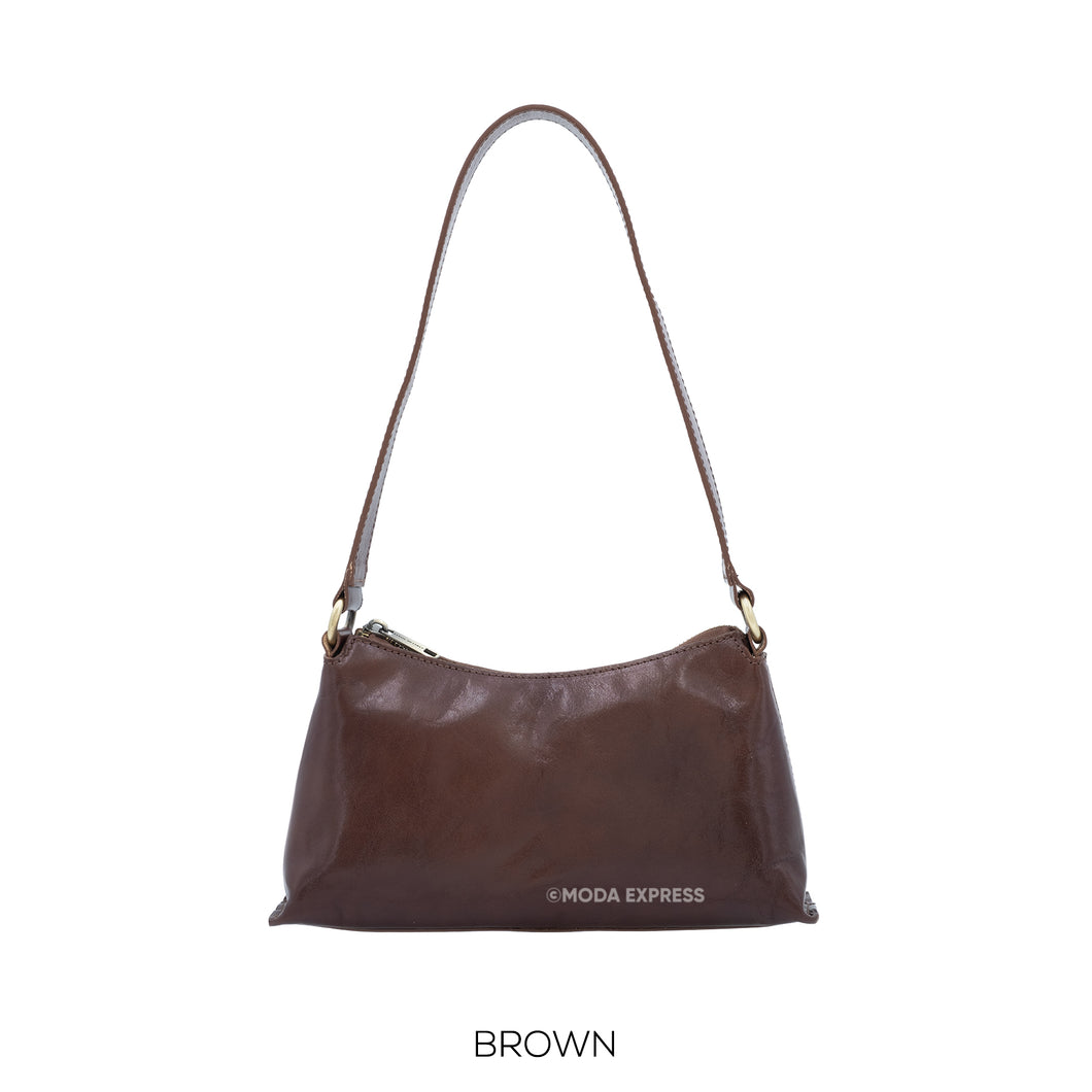 1811 - Small Leather Handbag - Brown - Moda Express