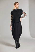 Load image into Gallery viewer, W24199- Jacquard Trimmed Midi Skirt- Black- Peruzzi