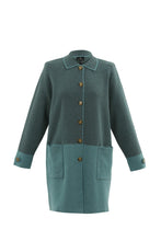 Load image into Gallery viewer, 7630 - Two-Toned Button-up Cardigan - Teal - Marble