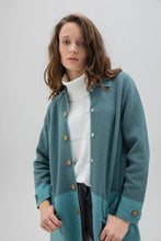 Load image into Gallery viewer, 7630 - Two-Toned Button-up Cardigan - Teal - Marble