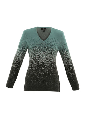 7122 - V-Neck Speckled Jumper - Marble