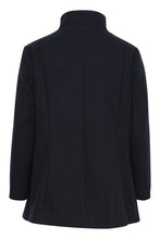 Load image into Gallery viewer, 2386- Dark Peacoat High Collar Coat- Fransa Plus