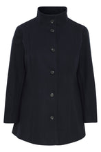 Load image into Gallery viewer, 2386- Dark Peacoat High Collar Coat- Fransa Plus