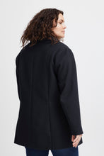 Load image into Gallery viewer, 2386- Dark Peacoat High Collar Coat- Fransa Plus