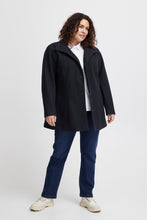 Load image into Gallery viewer, 2386- Dark Peacoat High Collar Coat- Fransa Plus