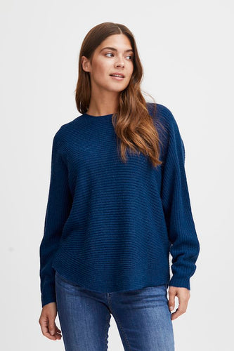 1845- Navy Knitted Jumper - Fransa