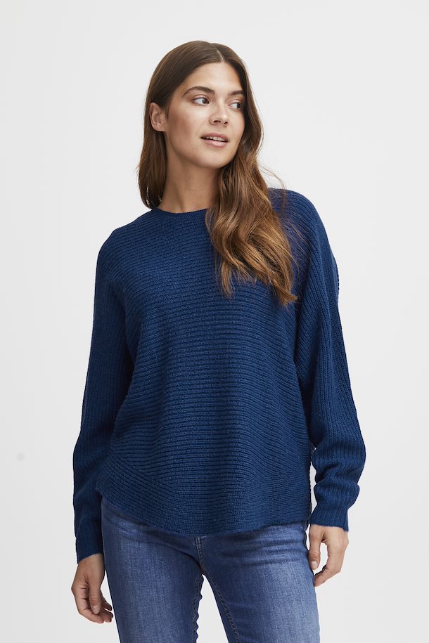 1845- Navy Knitted Jumper - Fransa