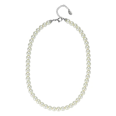 Faux Pearl Single Strand Necklace- Knight & Day