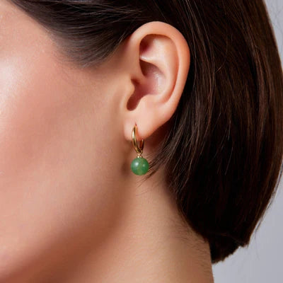 Green Aventurine Hoops - Knight & Day