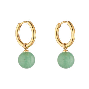 Green Aventurine Hoops - Knight & Day