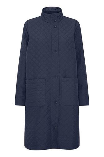 2891-Long Navy Coat - Fransa