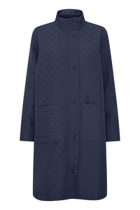 2891-Long Navy Coat - Fransa