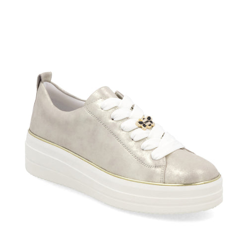 D1C03-60 - Light Gold Lace up Trainer - Remonte