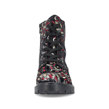 Load image into Gallery viewer, Z2841- Chunky Floral Design Biker Boots- Black- Rieker