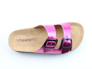 Totnes Double Buckle Slider- Fuchsia- Heavenly Feet