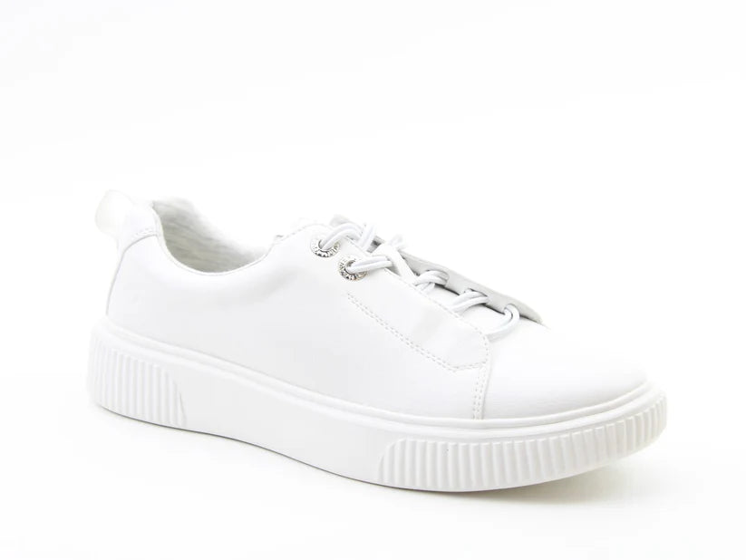 Petal Lace Up Casual Trainer- White- Heavenly Feet