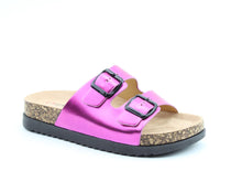 Load image into Gallery viewer, Totnes Double Buckle Slider- Fuchsia- Heavenly Feet