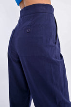 Load image into Gallery viewer, 163 - High-Waist Straight-Leg Trousers - Navy - Molly Bracken