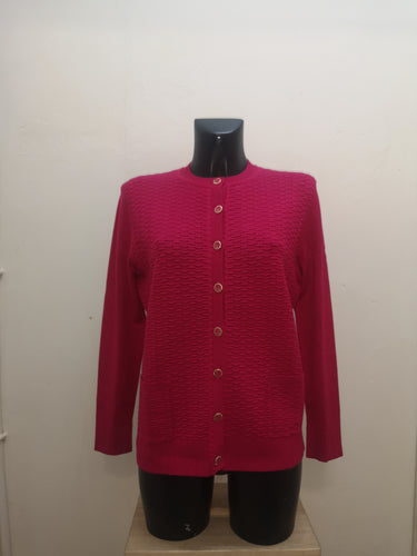 SV346- Crayola Pink Button Cardigan - Castle