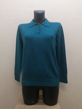 Load image into Gallery viewer, SV349 - Petrol Blue Collar Jumper - Castle