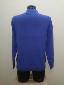 SV350- Blue Hyacinth V-Neck Jumper - Castle