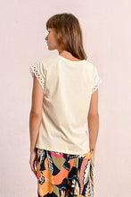 Load image into Gallery viewer, 1783 - T-Shirt with Open-Work Sleeves - Cream - Molly Bracken