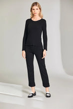 Load image into Gallery viewer, W24210- Merino Round Neck Top- Black- Peruzzi