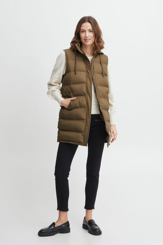 8749 Padded Gilet- Olive- Fransa